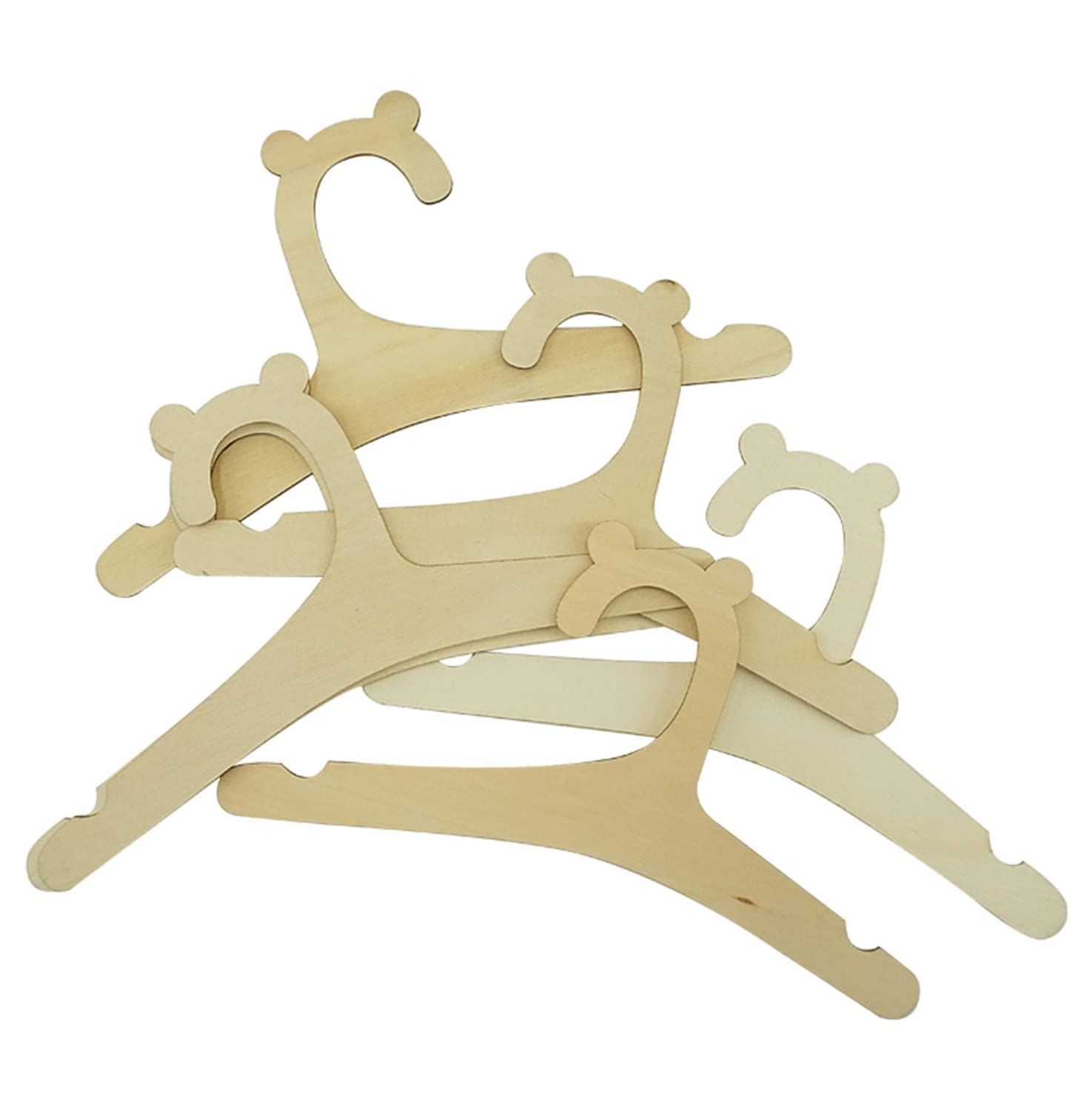 Bynnix Wooden Childrens Hangers Kids Hangers,(10 Pack) Cute Bear Ears Wood Baby Hangers Nursery Hangers, Non Slip Coat Hanger Fo